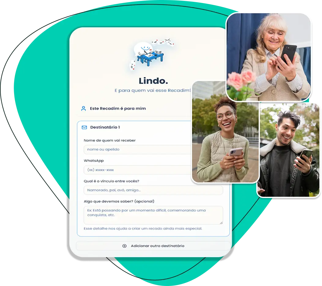 Interface para selecionar destinatários de uma mensagem.